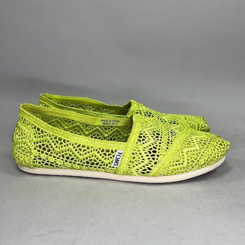 Toms Women's Lime Lace Slip On Shoes